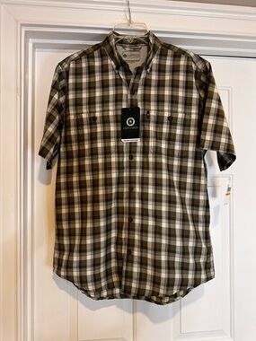 G.H. Bass Explorer Sportsman Shirt Mens Small NWT Plaid Wicking Sun Blocker
